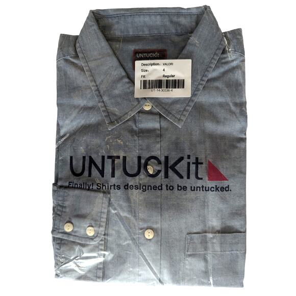 Women’s UNTUCKIT Blue Cotton Blouse Shirt The Valori Size 4 - Small - Picture 3 of 5